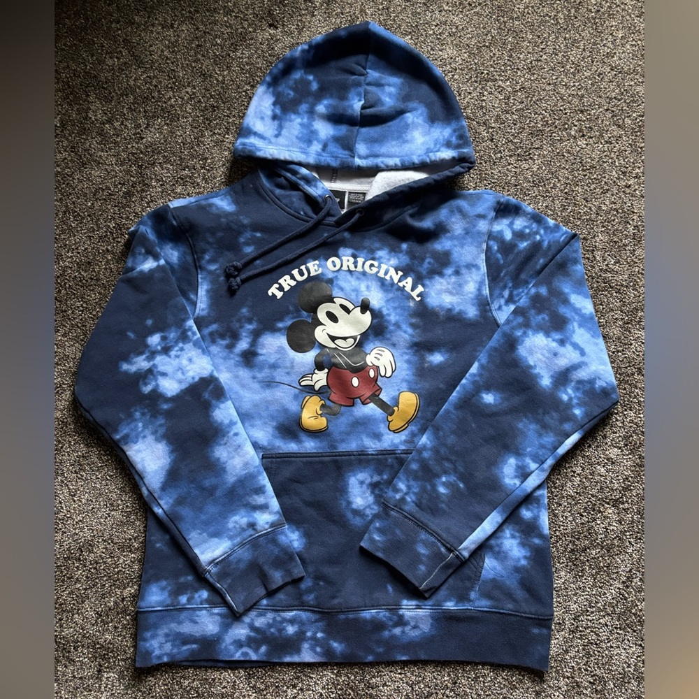 Disney True Original Blue Tie-Dye Women’s size L Hoodie with pocket